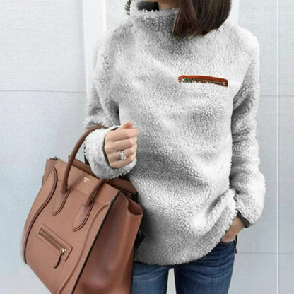 Womens Winter Soft Turtleneck Pullover Sweater With Zipper 11
