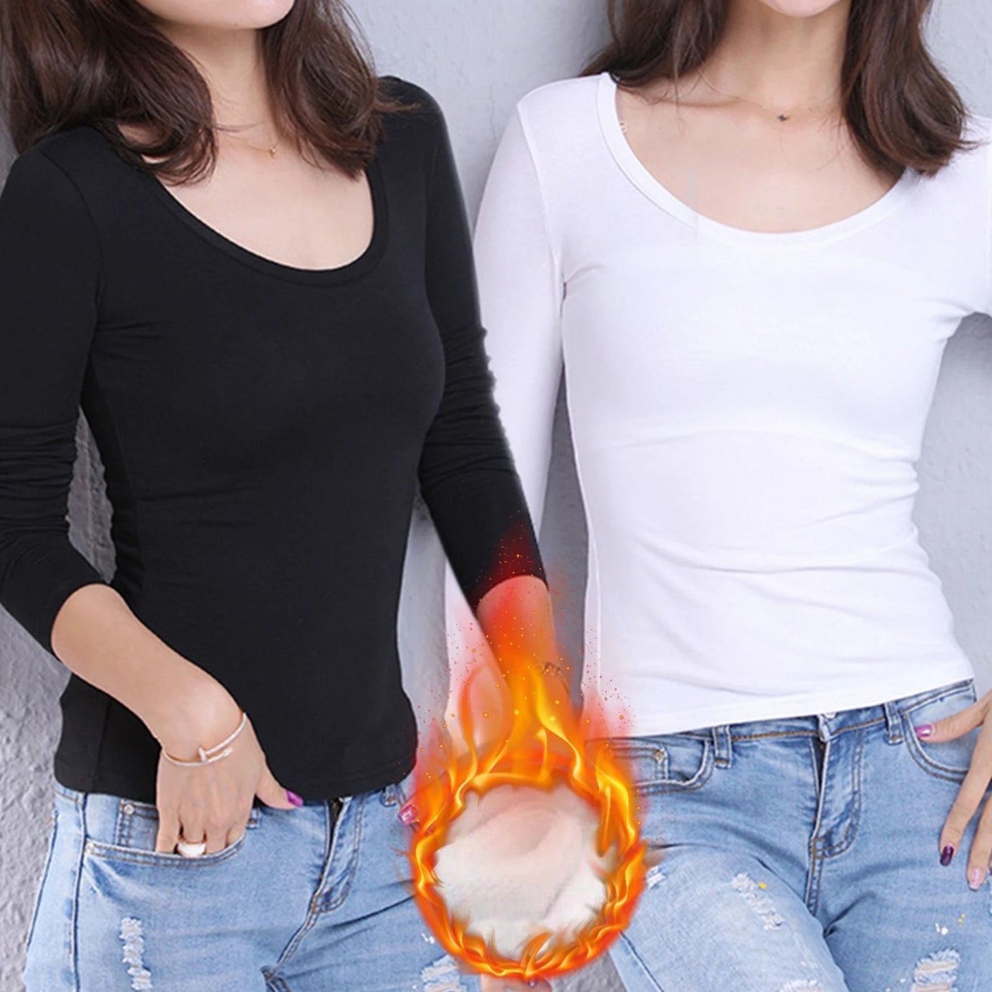 Womens Thermal Turtleneck Long Sleeve Top 2
