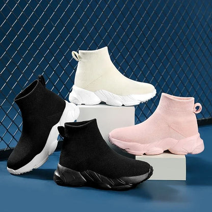 Childrens High Top Sock Style Shoes Casual Sports Sneakers