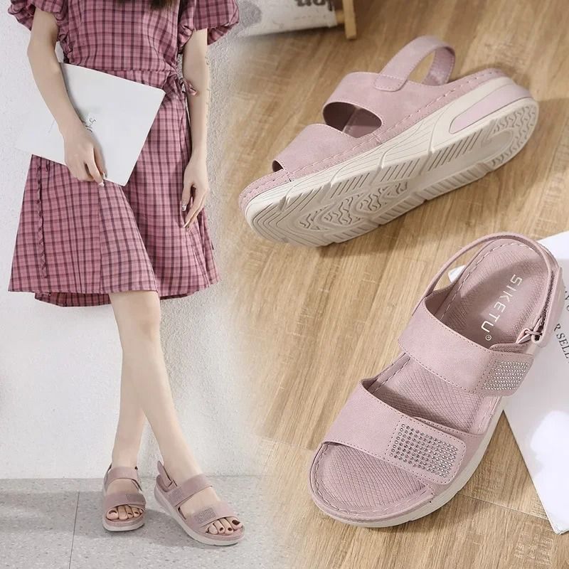 Womens Summer Wedge Sandals Open Toe Slingback Platform Shoes