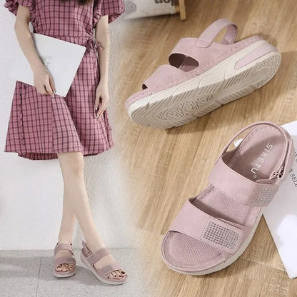 Womens Summer Wedge Sandals Open Toe Slingback Platform Shoes