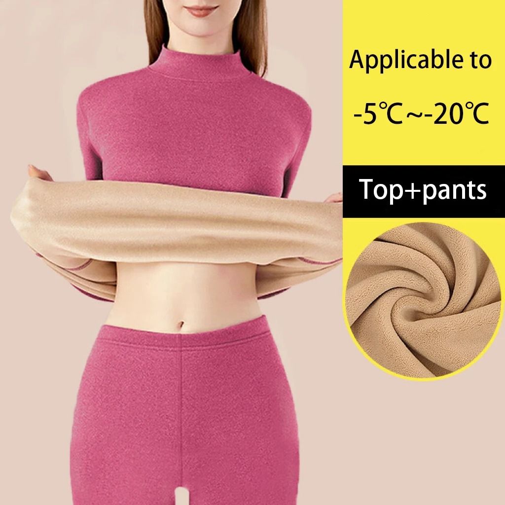 Womens Ultra Thick Thermal Underwear Set Seamless Long Sleeve Winter Clothing 1