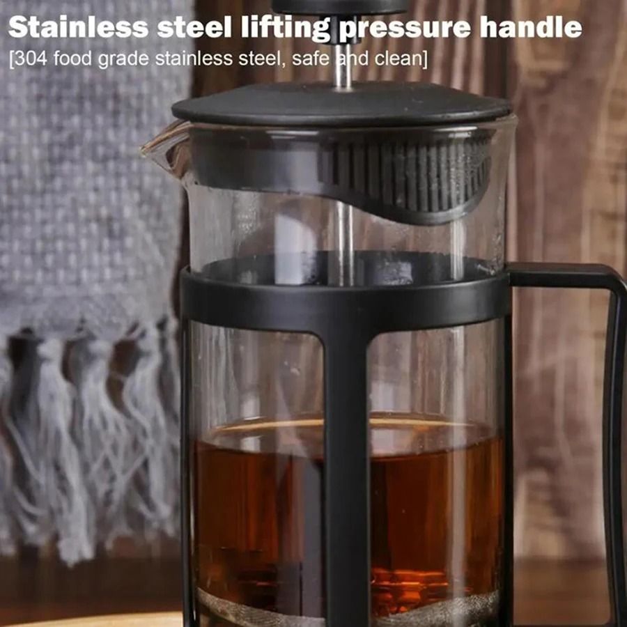 Stainless Steel Tea Coffee Brewer With Filter Heat Resistant Handle 5