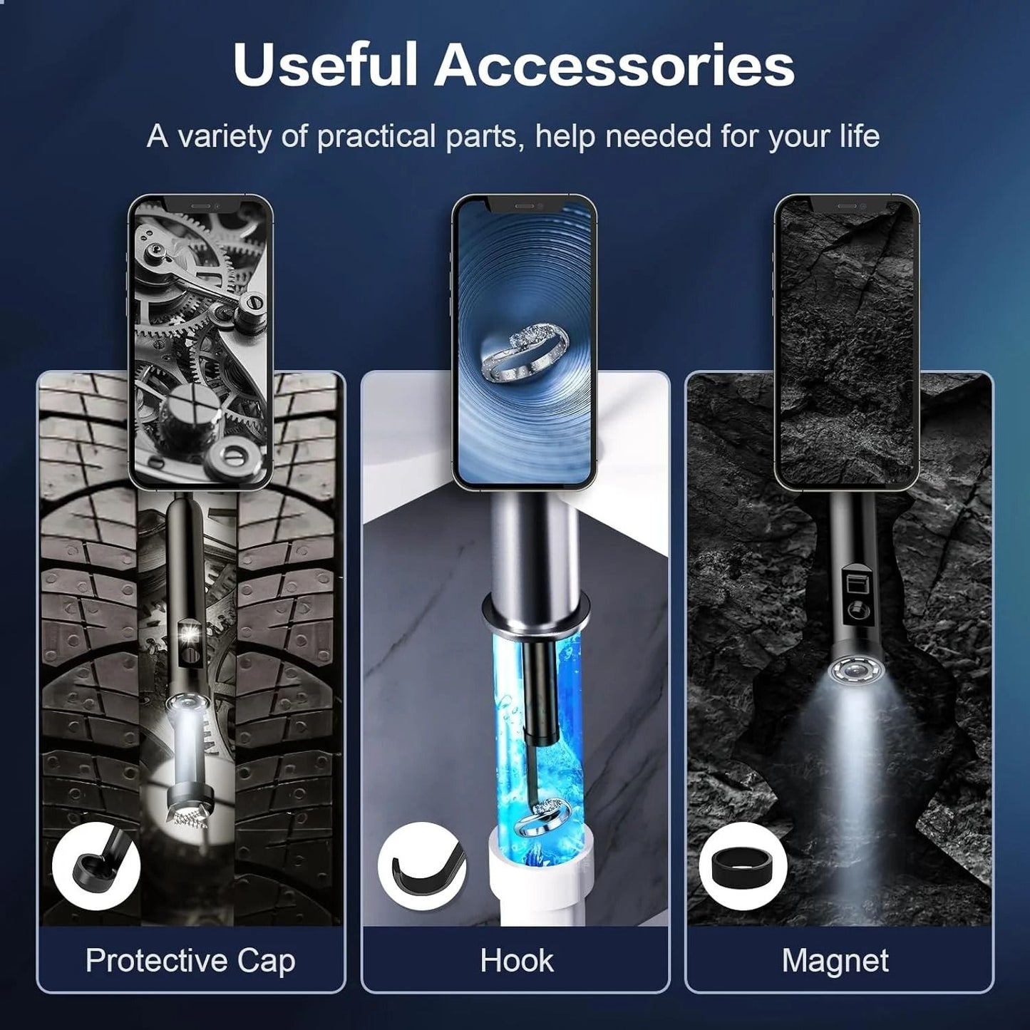 8mm 1080P Endoscope Automotive Borescope Inspection Camera For IPhone Android 4