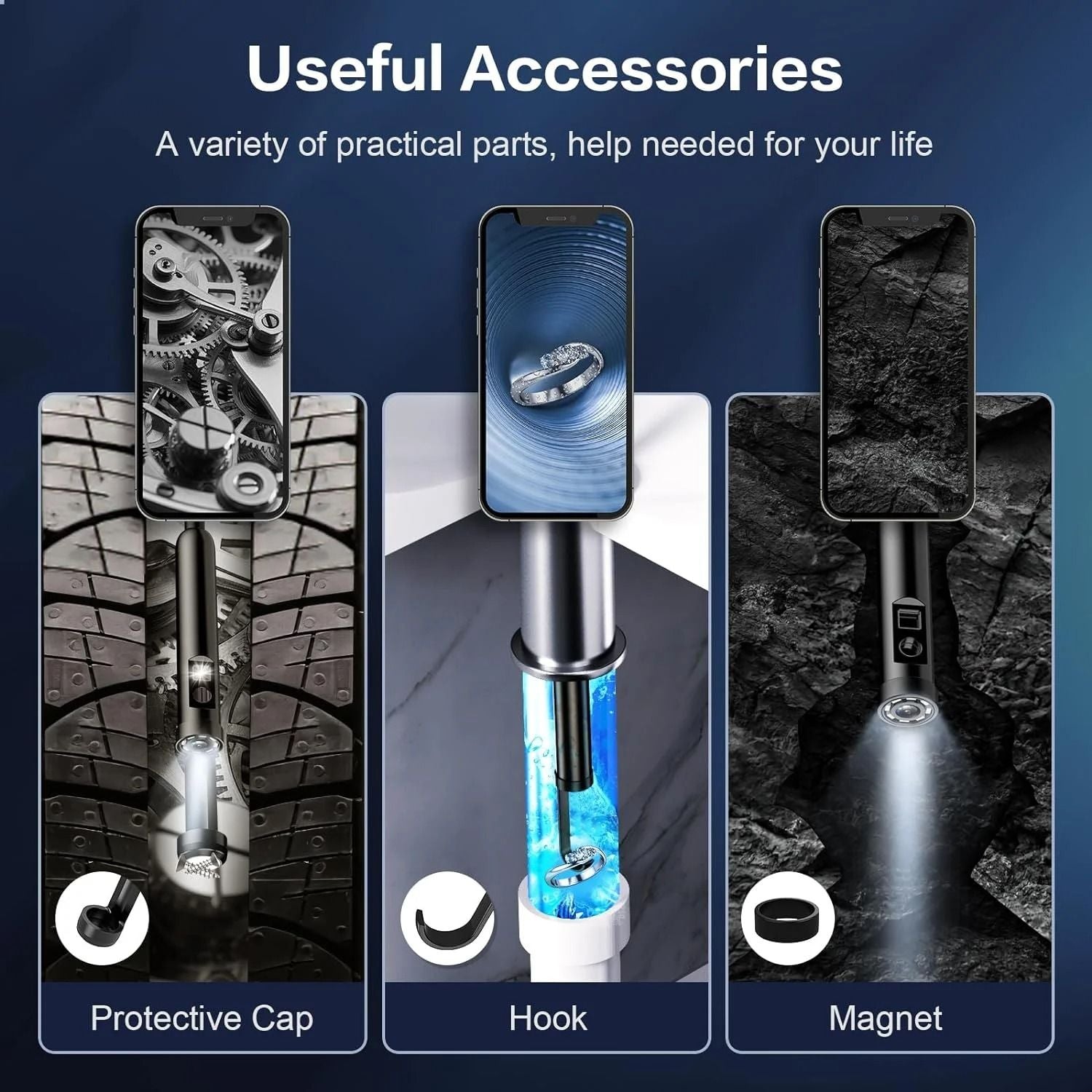 8mm 1080P Endoscope Automotive Borescope Inspection Camera For IPhone Android 4