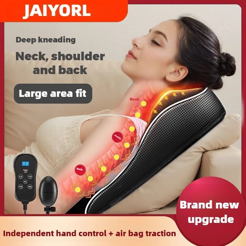 Electric Shiatsu Neck and Back Massager Pillow with Heat and Vibration