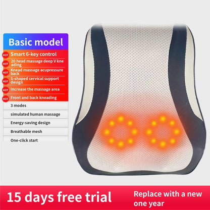 Electric Shiatsu Neck And Back Massager Pillow With Heat And Vibration 7