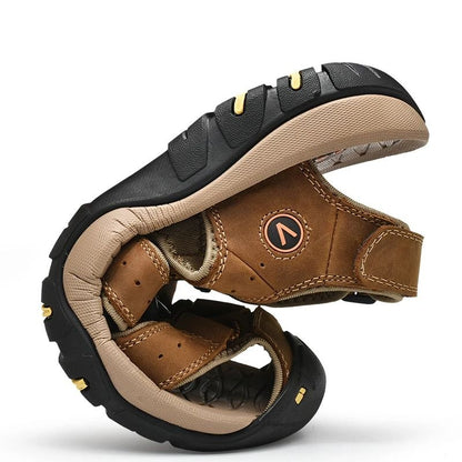 Mens Genuine Leather Sandals Casual Outdoor Roman Beach Shoes 3