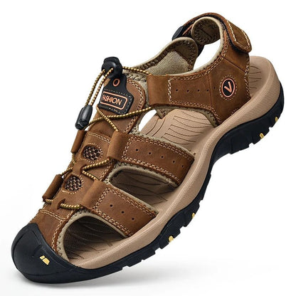 Mens Genuine Leather Sandals Casual Outdoor Roman Beach Shoes 8