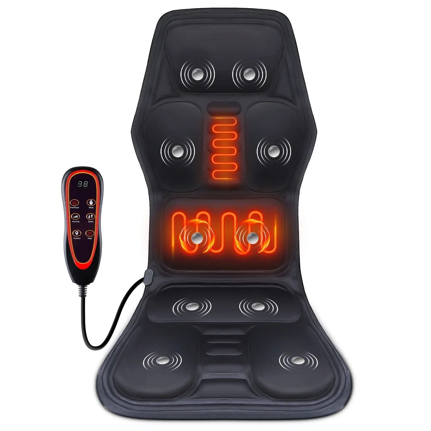 Electric Back Massager Cushion with Heat and Vibration for Full Body Relief