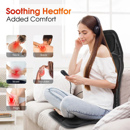 Electric Back Massager Cushion With Heat And Vibration For Full Body Relief 2