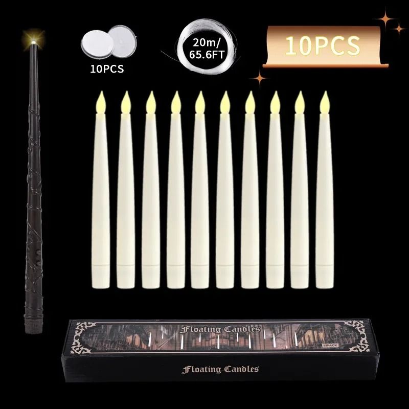 Magical LED Floating Candle Set With Remote Wand For Weddings And Holiday Home Decor 7