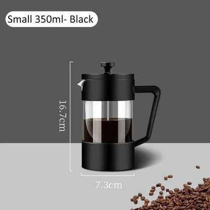 French Press Coffee Maker Borosilicate Glass With Stainless Steel Filter 6