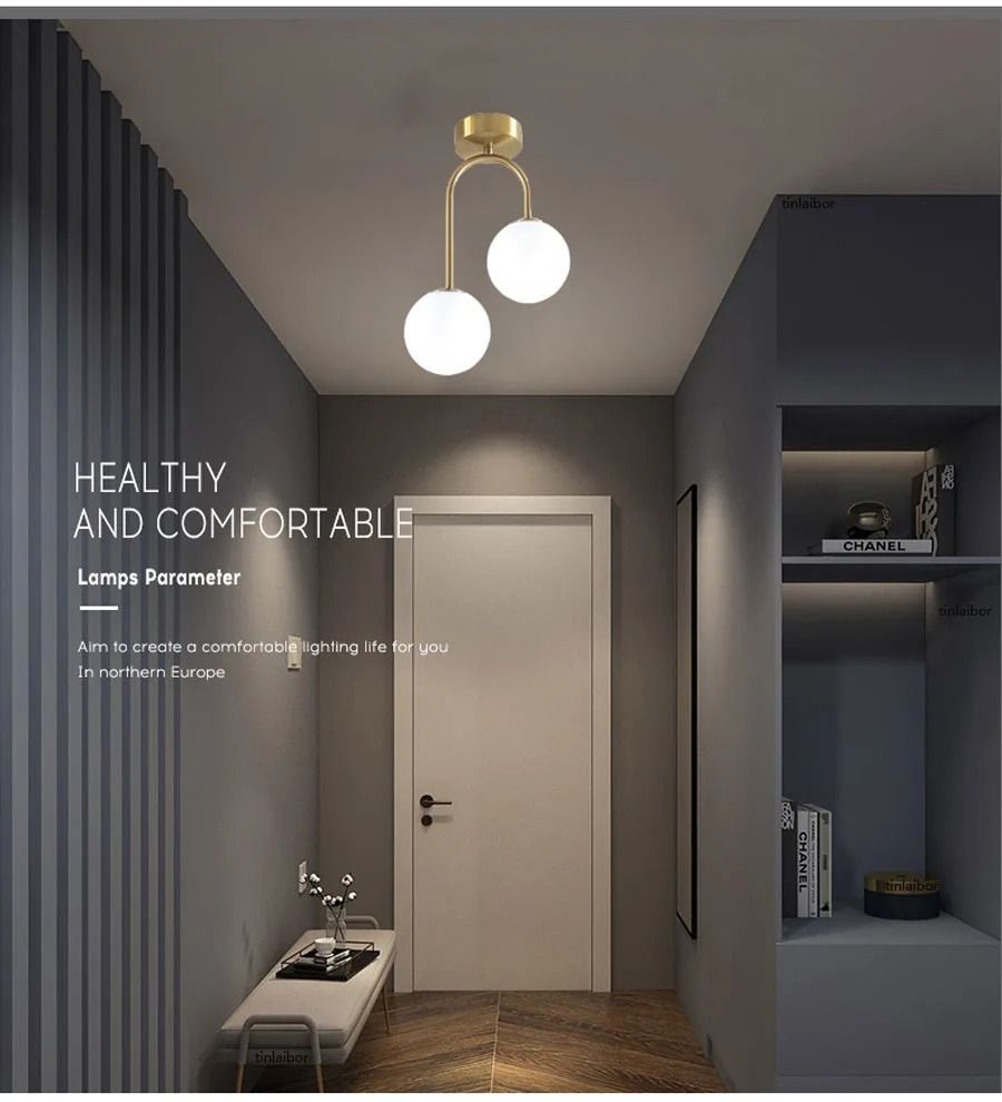 Modern Acrylic Ball Ceiling Light Fixture For Bedroom Corridor And Home Decor 3