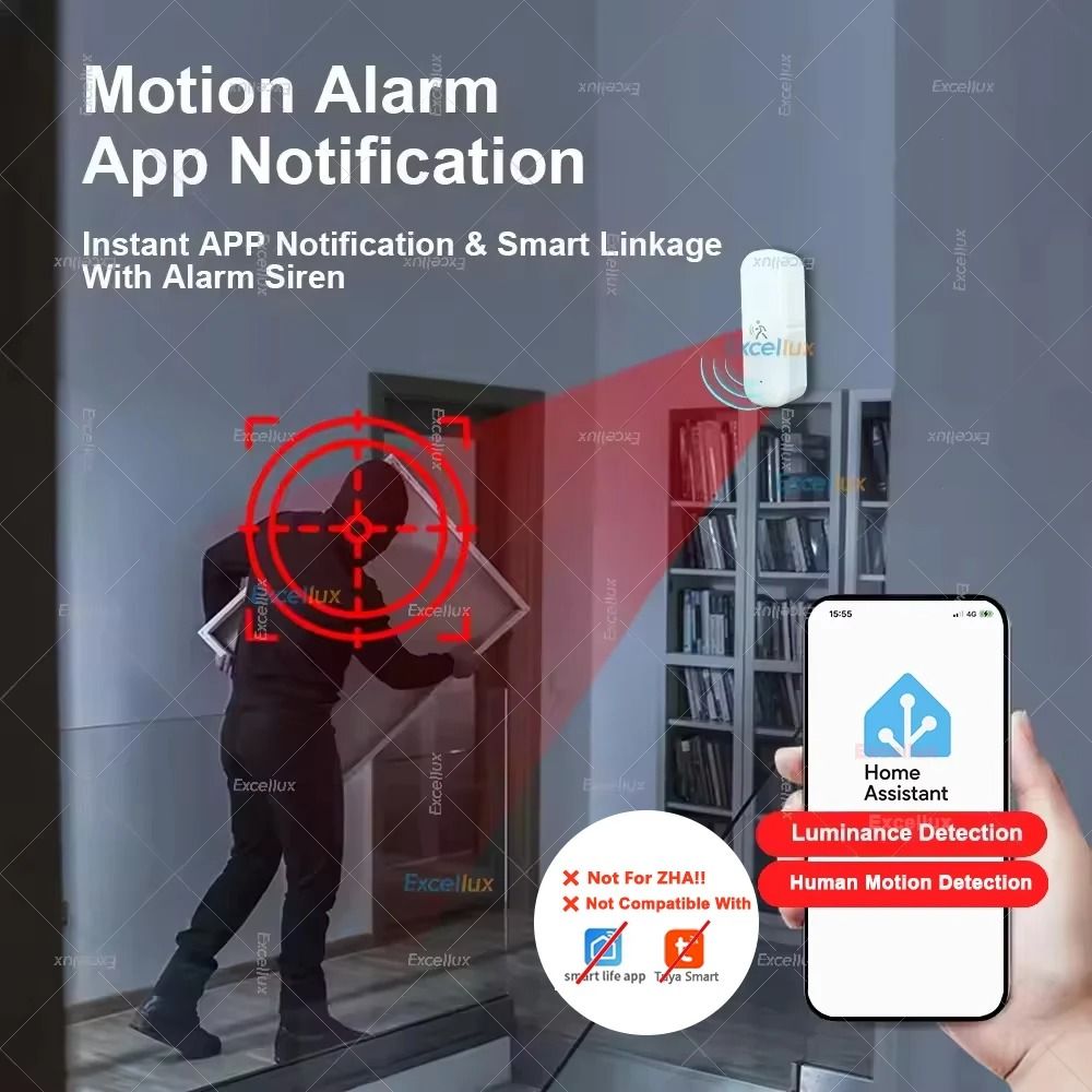 ZigBee Motion Sensor With Temperature And Humidity Radar Detection Smart Home Security 1