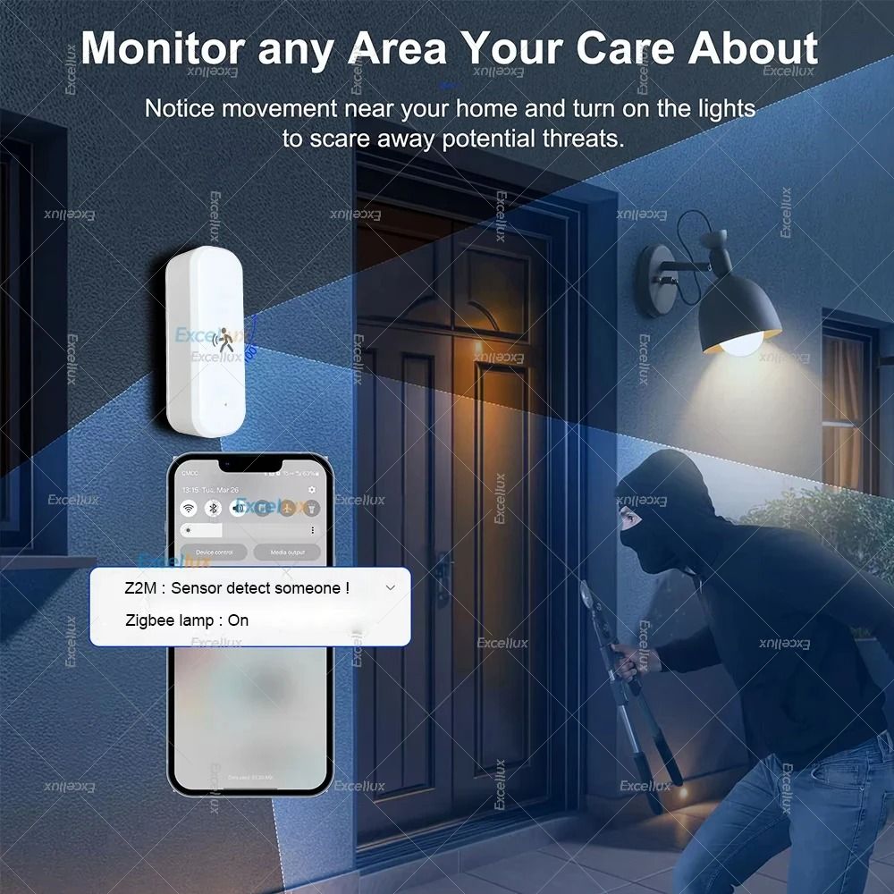 ZigBee Motion Sensor With Temperature And Humidity Radar Detection Smart Home Security 3