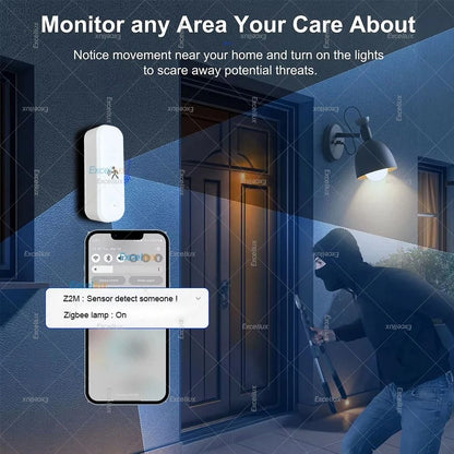ZigBee Motion Sensor With Temperature And Humidity Radar Detection Smart Home Security 3