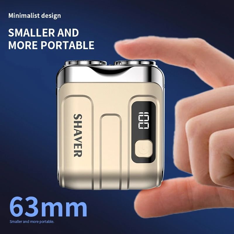 Travel Electric Shaver For Men Portable Rechargeable Rotary Razor With Magnetic Blade Head 2