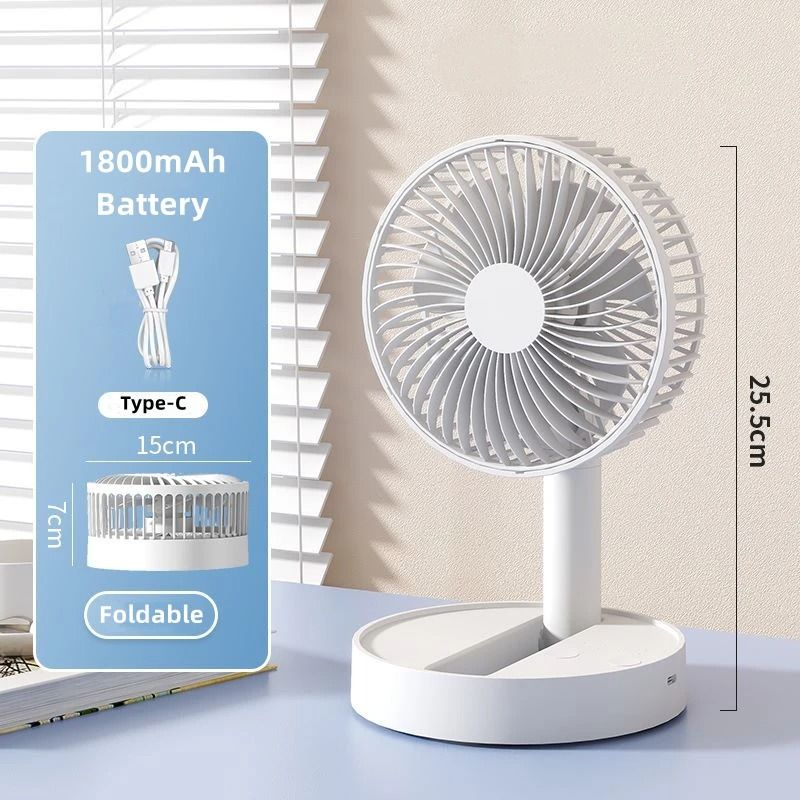 USB Foldable Fan Battery Operated Portable Table Fan With 4 Speeds And Timer 5