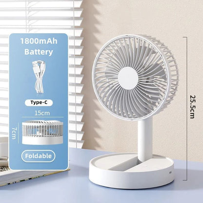 USB Foldable Fan Battery Operated Portable Table Fan With 4 Speeds And Timer 5