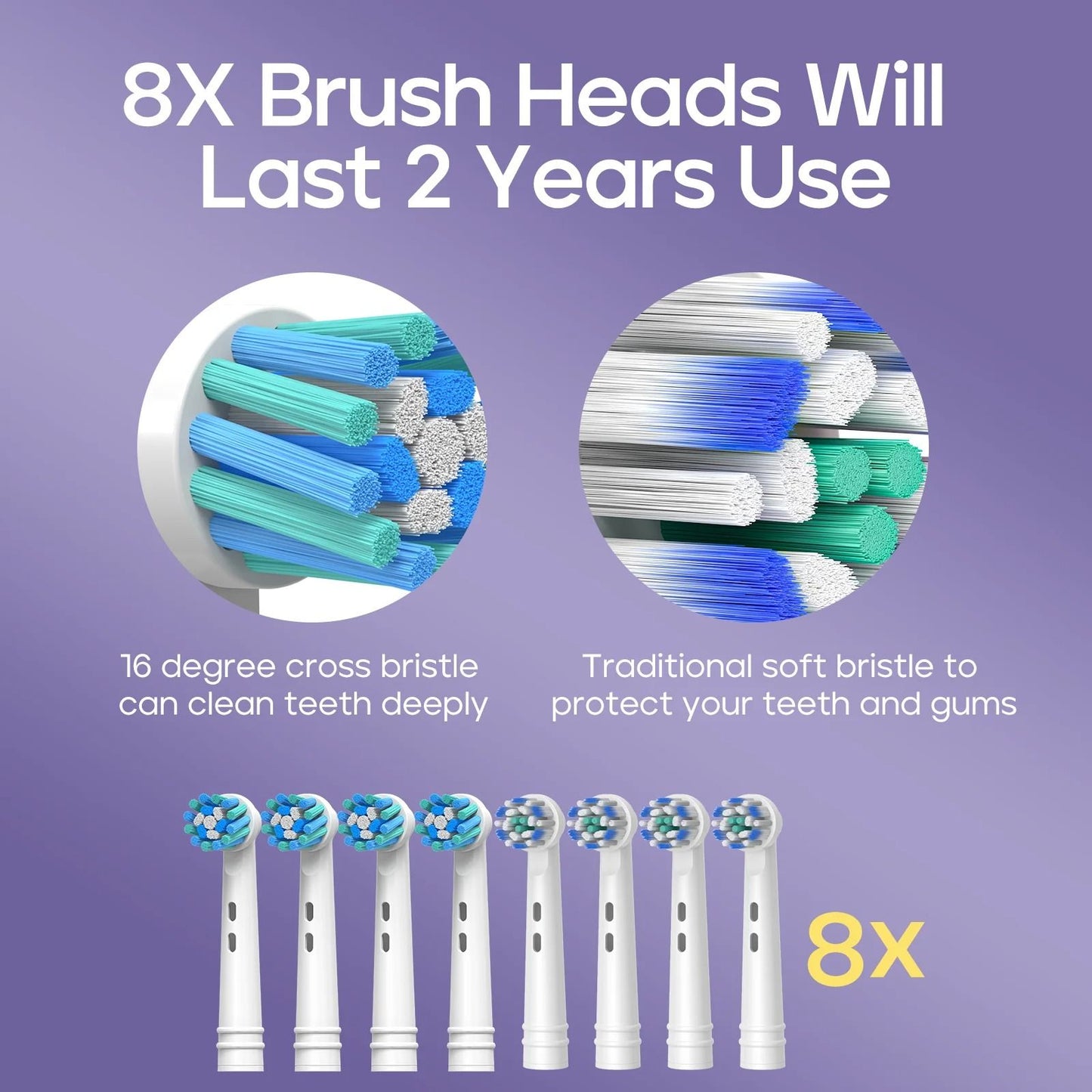 Rotating Electric Toothbrush With 8 Heads 5 Modes And Smart Timer 3