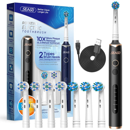 Rotating Electric Toothbrush With 8 Heads 5 Modes And Smart Timer 7