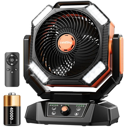 Portable Camping Fan With 20000mAh Battery 8 Speeds And LED Lantern 11