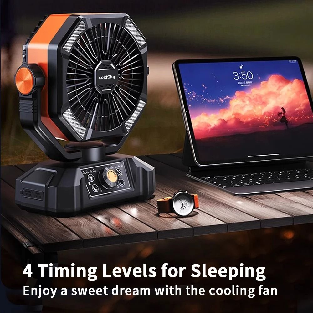 Portable Camping Fan With 20000mAh Battery 8 Speeds And LED Lantern 5