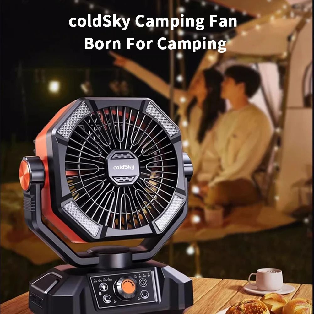 Portable Camping Fan With 20000mAh Battery 8 Speeds And LED Lantern 6