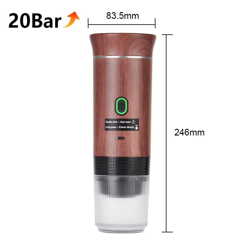 Wireless Portable Espresso Coffee Maker 3 In 1 Capsule And Ground Coffee Travel Machine 10