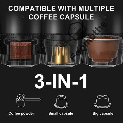 Wireless Portable Espresso Coffee Maker 3 In 1 Capsule And Ground Coffee Travel Machine 6