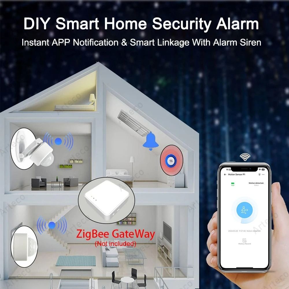 Zigbee Smart PIR Motion Sensor Infrared Human Body Detector Security Alarm 4