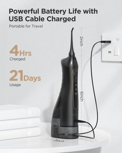 Fairywill Water Dental Flosser And Electric Toothbrush Set With USB Rechargeable Oral Irrigator 4