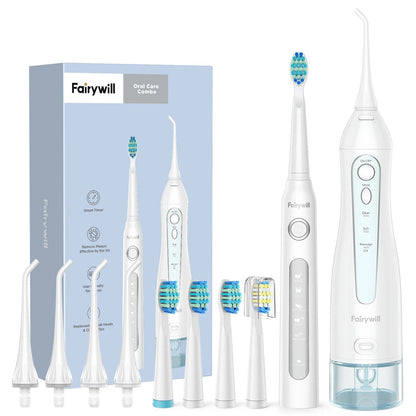 Fairywill Water Dental Flosser And Electric Toothbrush Set With USB Rechargeable Oral Irrigator 7