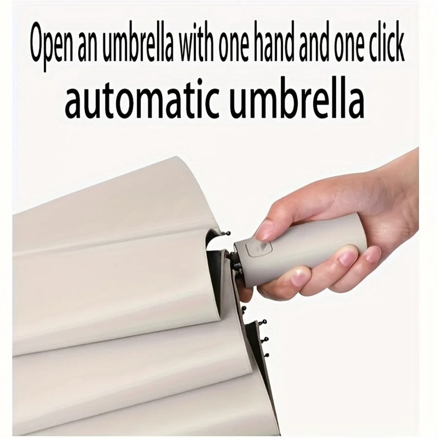 12Bone Automatic Folding Umbrella UV Resistant Windproof Three Fold Umbrella 2