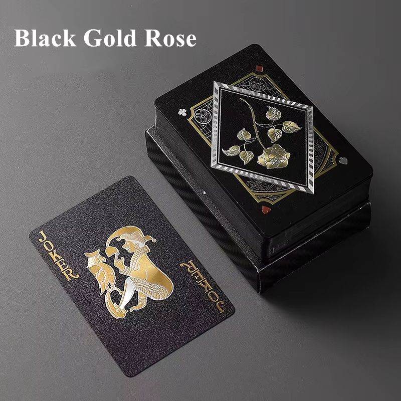 Luxury Waterproof Playing Cards – Sleek Black Poker Deck for Magic, Parties & Game Nights