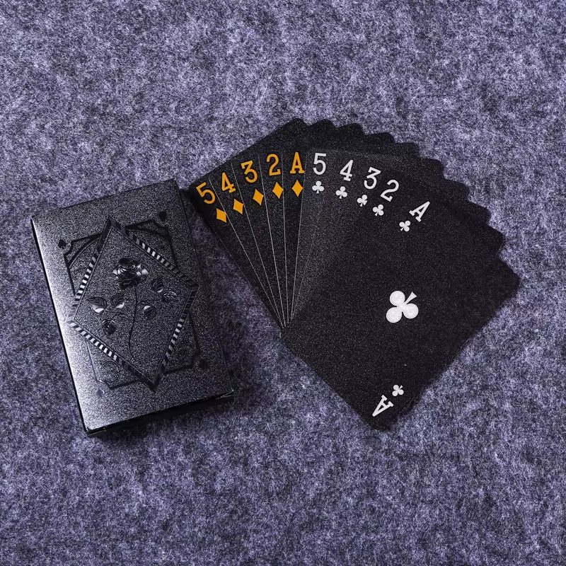 Luxury Waterproof Playing Cards  Sleek Black Poker Deck For Magic Parties  Game Nights 22