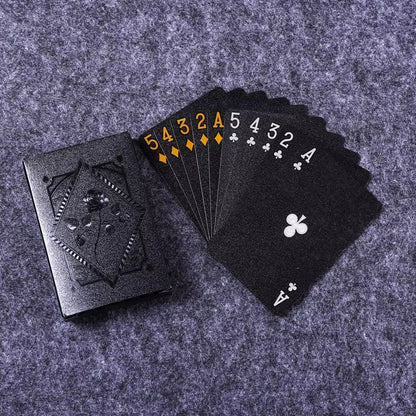 Luxury Waterproof Playing Cards  Sleek Black Poker Deck For Magic Parties  Game Nights 22