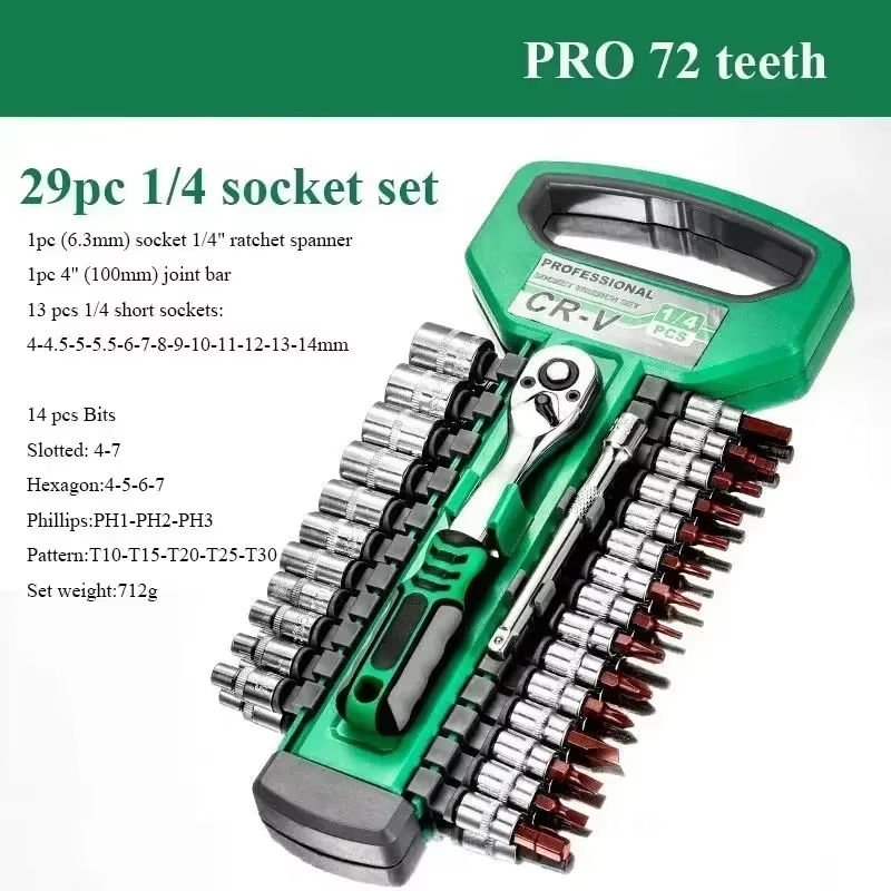 ProFix 46in1 Socket Sleeve Wrench  Ratchet Tool Kit For Auto Repair 10