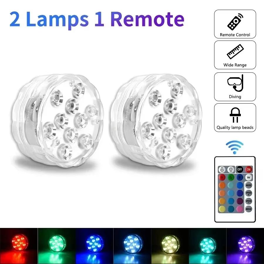 Waterproof LED Pool Lights  BatteryPowered RGB Submersible Decor For Parties  Weddings 13