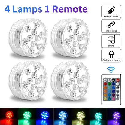 Waterproof LED Pool Lights  BatteryPowered RGB Submersible Decor For Parties  Weddings 14