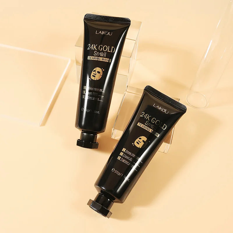 24K Gold Peeling Face Mask Blackhead Removal Facial Tear Off Mask Snail Secretion Filtrate Skin Car 2