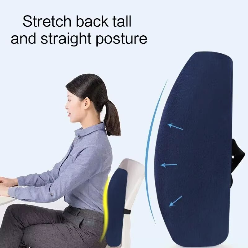 Memory Foam Lumbar Support Pillow  Ergonomic Car Seat  Office Chair Cushion With Breathable Mesh Co 2