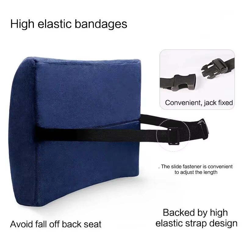Memory Foam Lumbar Support Pillow  Ergonomic Car Seat  Office Chair Cushion With Breathable Mesh Co 3