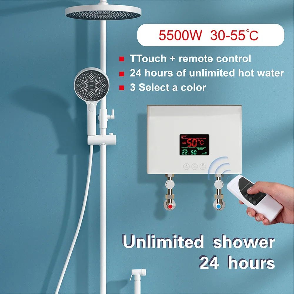Instant Water Heater WallMounted Electric Heater For Bathroom Shower  Kitchen Fast Hot Water 7