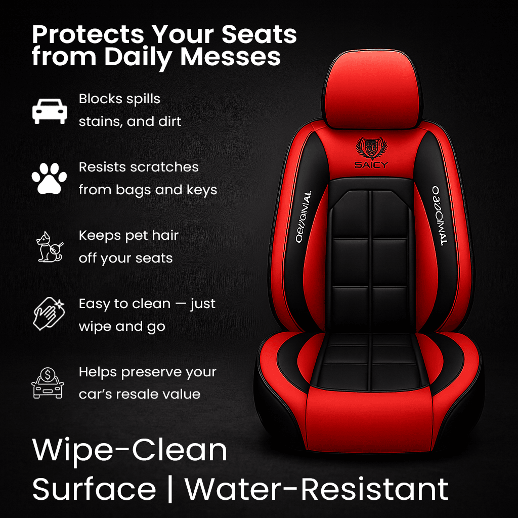 Universal Leather Car Seat Cover All Season Driver And Passenger Protection Pad 1