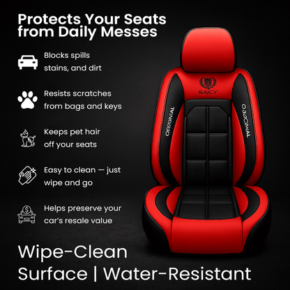 Universal Leather Car Seat Cover All Season Driver And Passenger Protection Pad 1