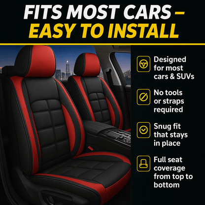 Universal Leather Car Seat Cover All Season Driver and Passenger Protection Pad