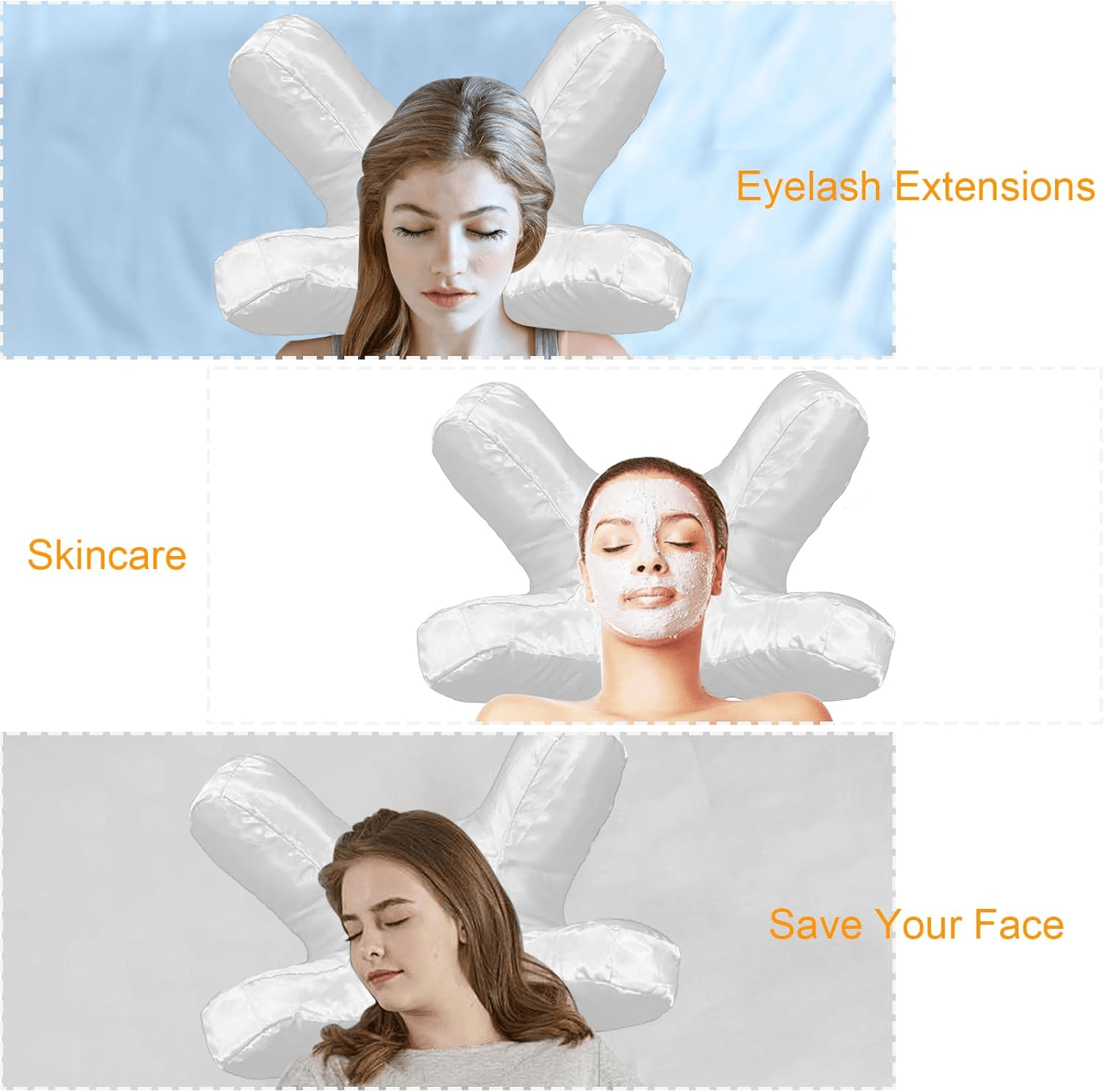 Luxury Memory Foam Face Pillow With Free White Satin Pillowcase For Beauty Sleep Anti Wrinkles Agin 3