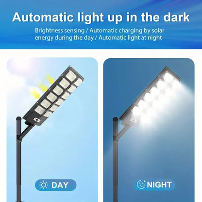 504LED UltraBright Solar Street Light  Wide Angle Motion Sensor Remote Control EnergyEfficient Wate
